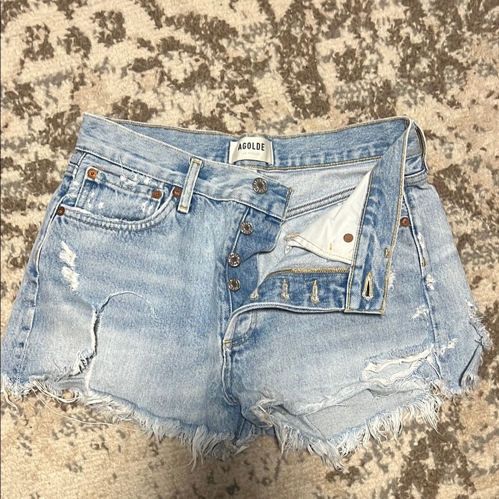 AGOLDE Women's Light Blue Denim Shorts